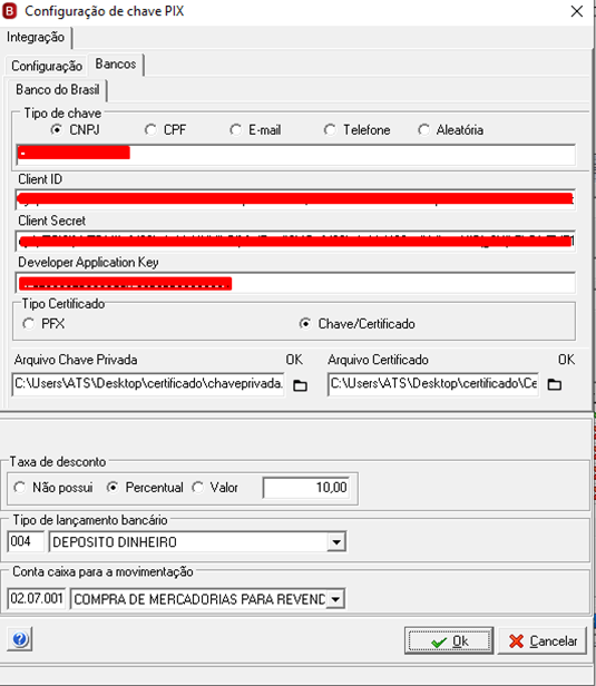 Config Conf. Banco